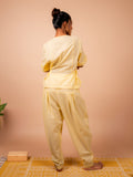 Cotton Yoga Co-ord Set for Women- Butter Yellow | Ira