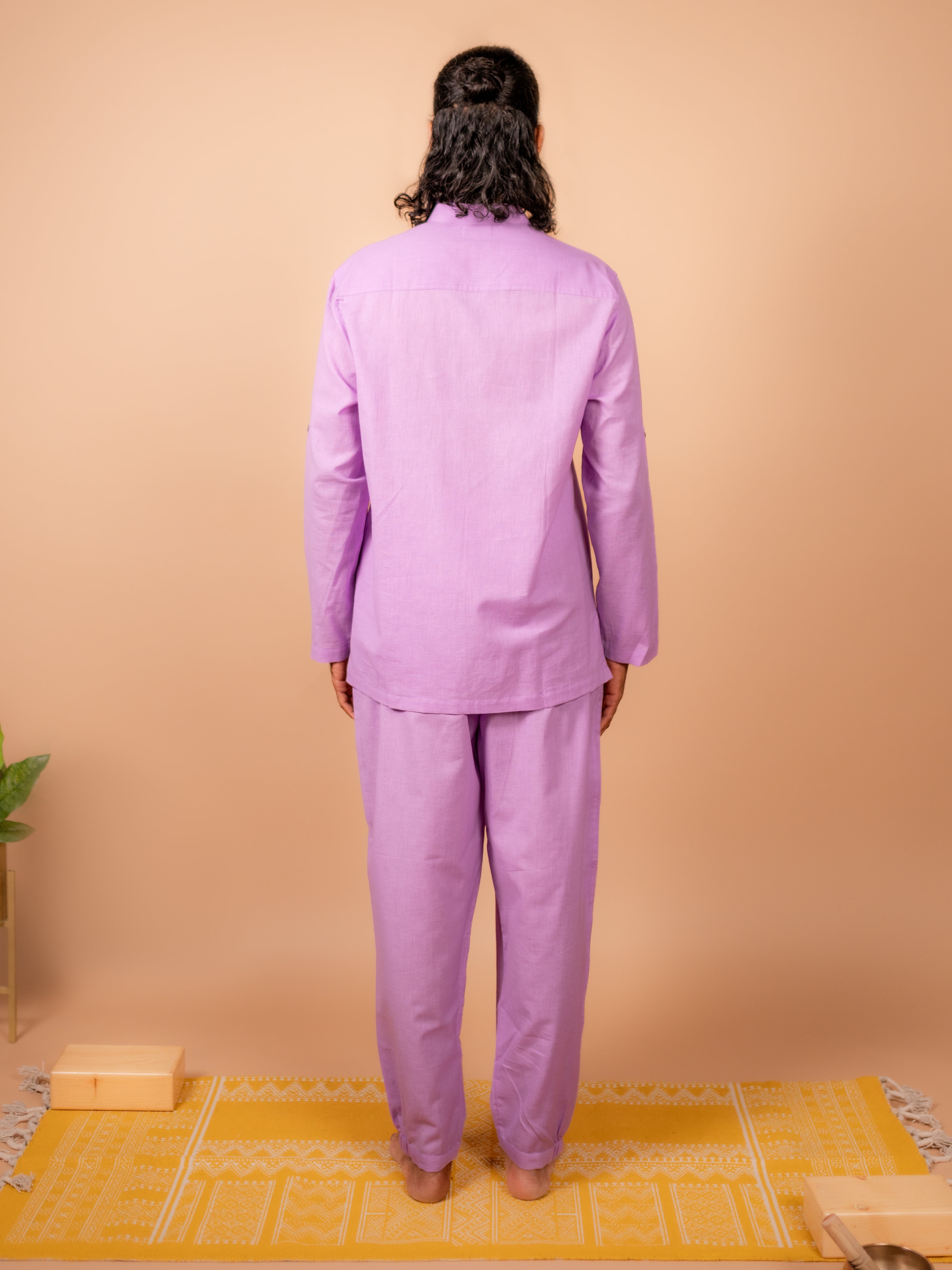 Cotton Yoga Set for Men- Lavender | Tejas