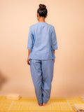 Cotton Yoga Co-ord Set for Women- Powder Blue | Aarohi