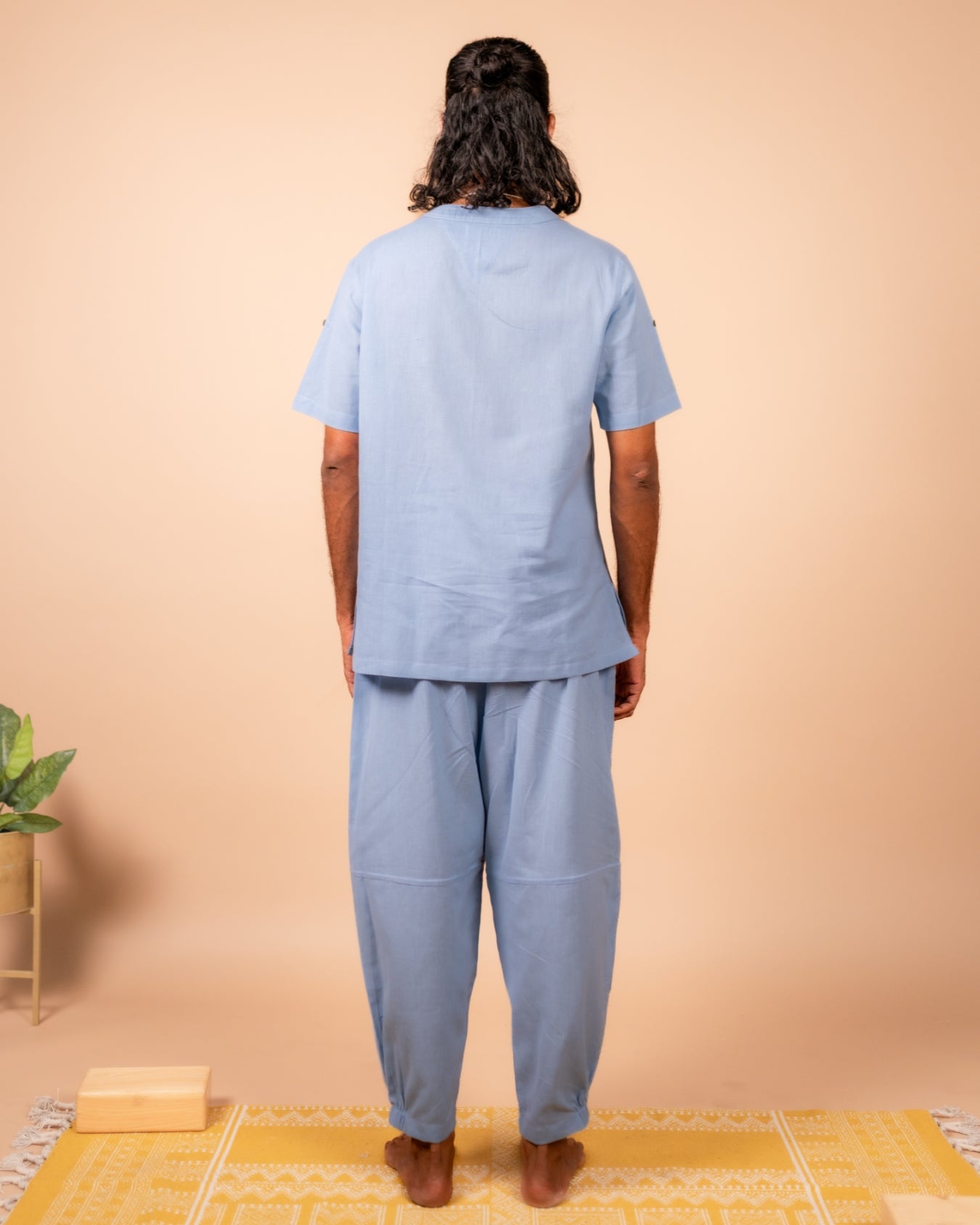 Cotton Yoga Set for Men- Powder Blue | Veer