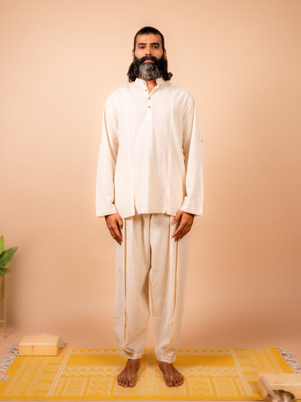 Cotton Yoga Set for Men- Off White | Tejas