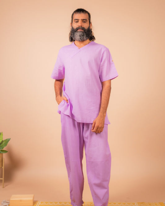 Cotton Yoga Set for Men- Lavender | Veer