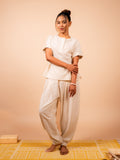 Cotton Yoga Salwar Pants for Women- Off White | Ira