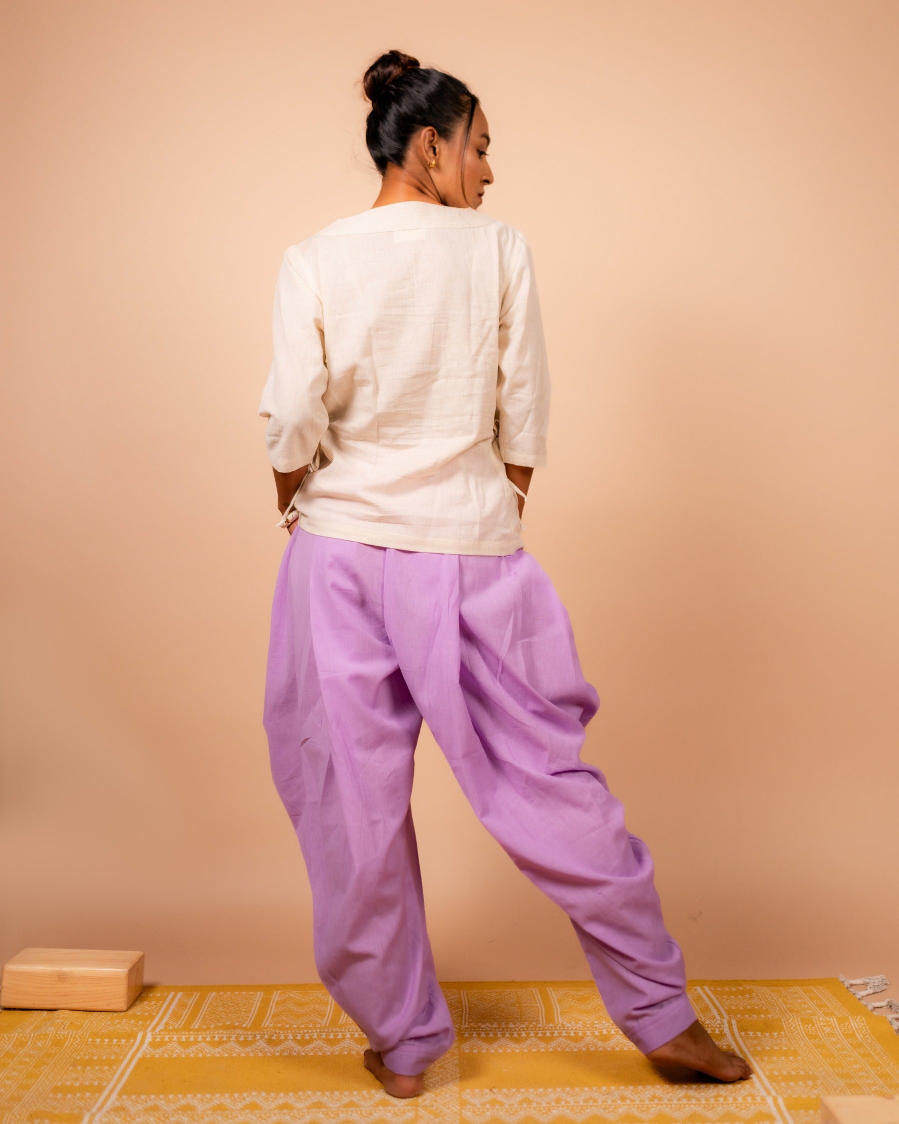 Unisex Cotton Dhoti Yoga Pants- Lavender | Sutra