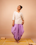 Unisex Cotton Dhoti Yoga Pants- Lavender | Sutra