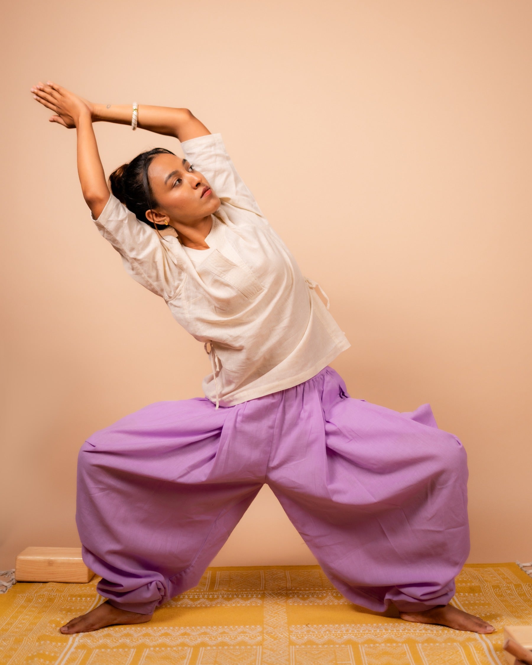 Unisex Cotton Dhoti Yoga Pants- Lavender | Sutra