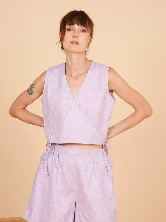 Mantra Wrap Top-Lilac