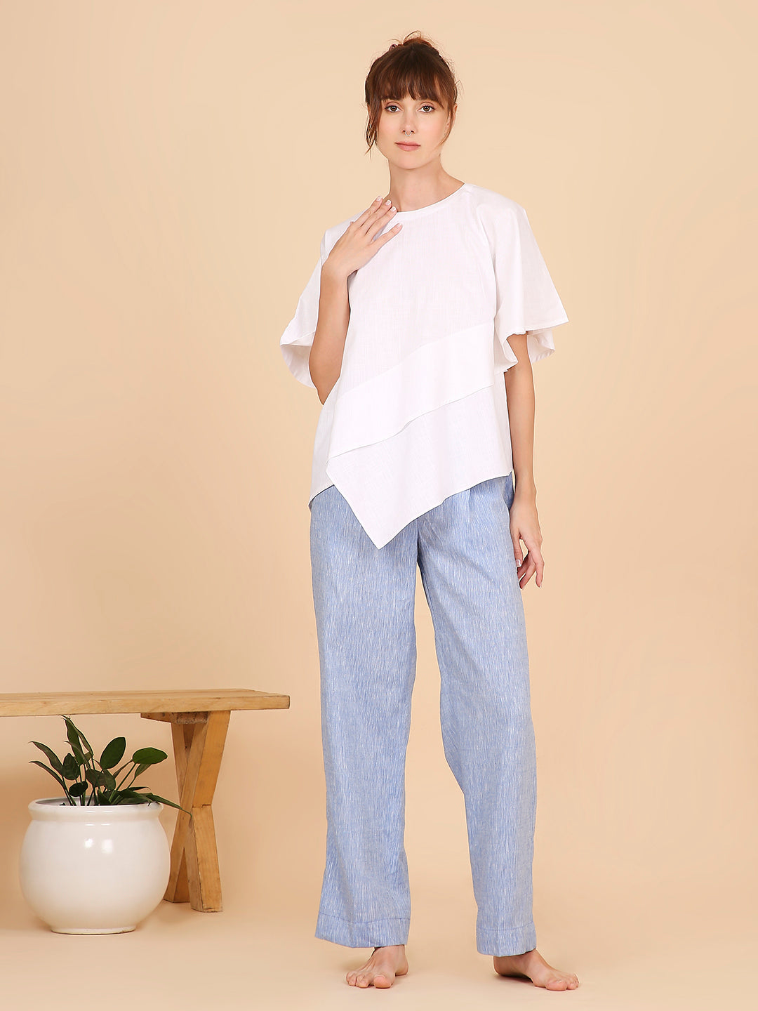 White Asym Top