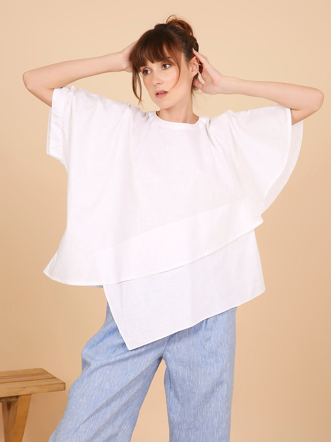 White Asym Top