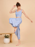 Bat Wings Pants- Blue Linen