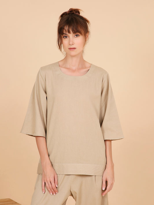 Shakti Yoga Top- Sand Whisper