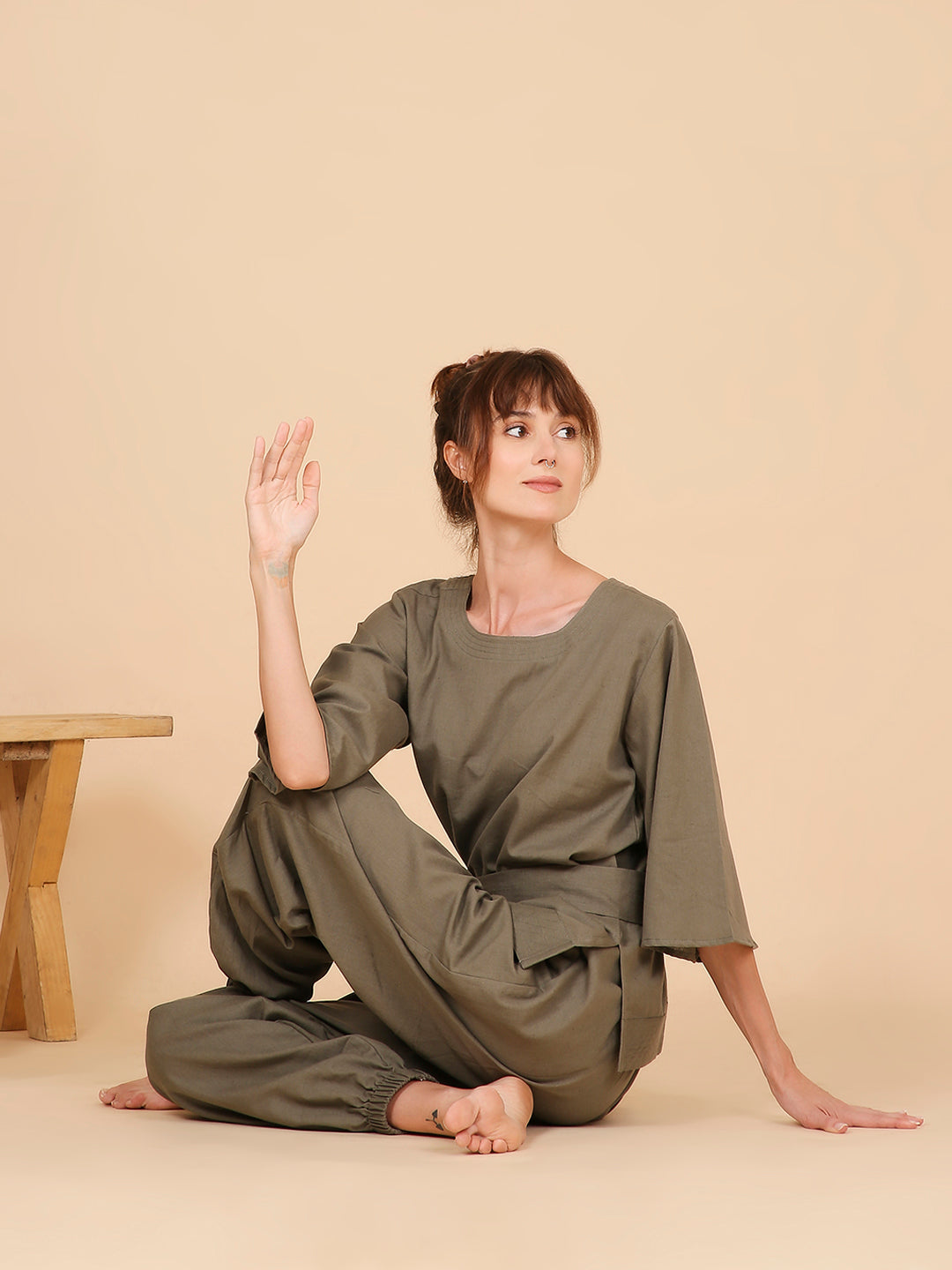 Shakti Yoga Top- Olive Earth