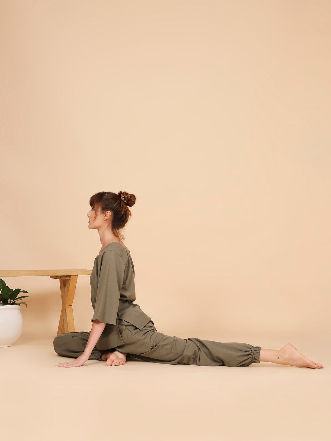 Shakti Yoga Top- Olive Earth