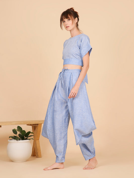 Bat Wings Set- Blue Linen