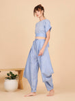 Bat Wings Yoga Top - Blue Linen