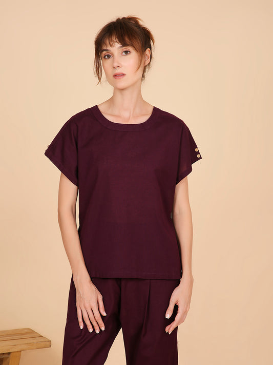 Mukti Yoga Tops- Plum Pulse