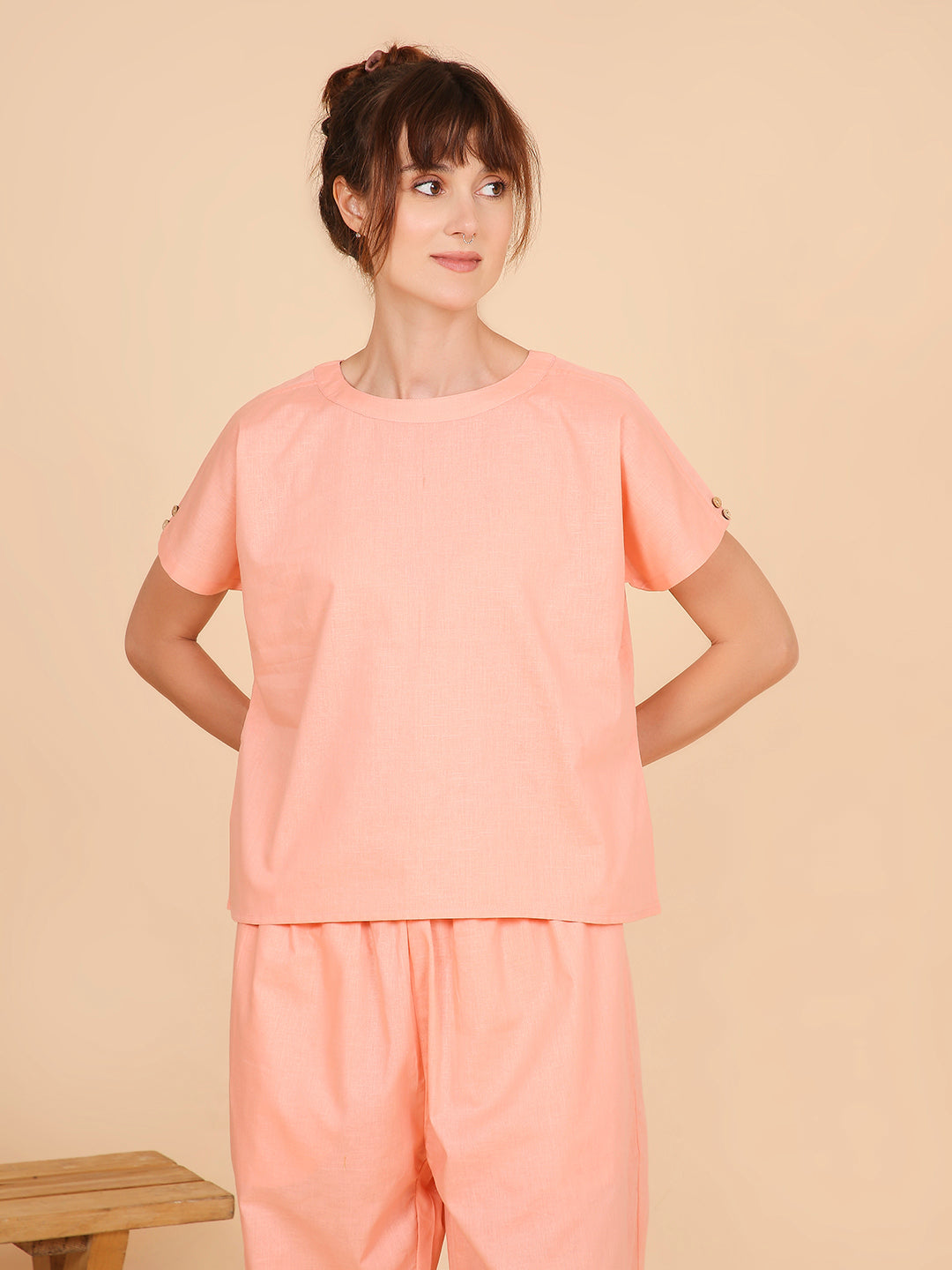 Mukti Yoga Top- Peach Blossom