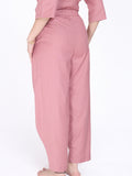 Yogini 100% Cotton Yoga Set with Barrel Pant and Henley Top| Rose Petal