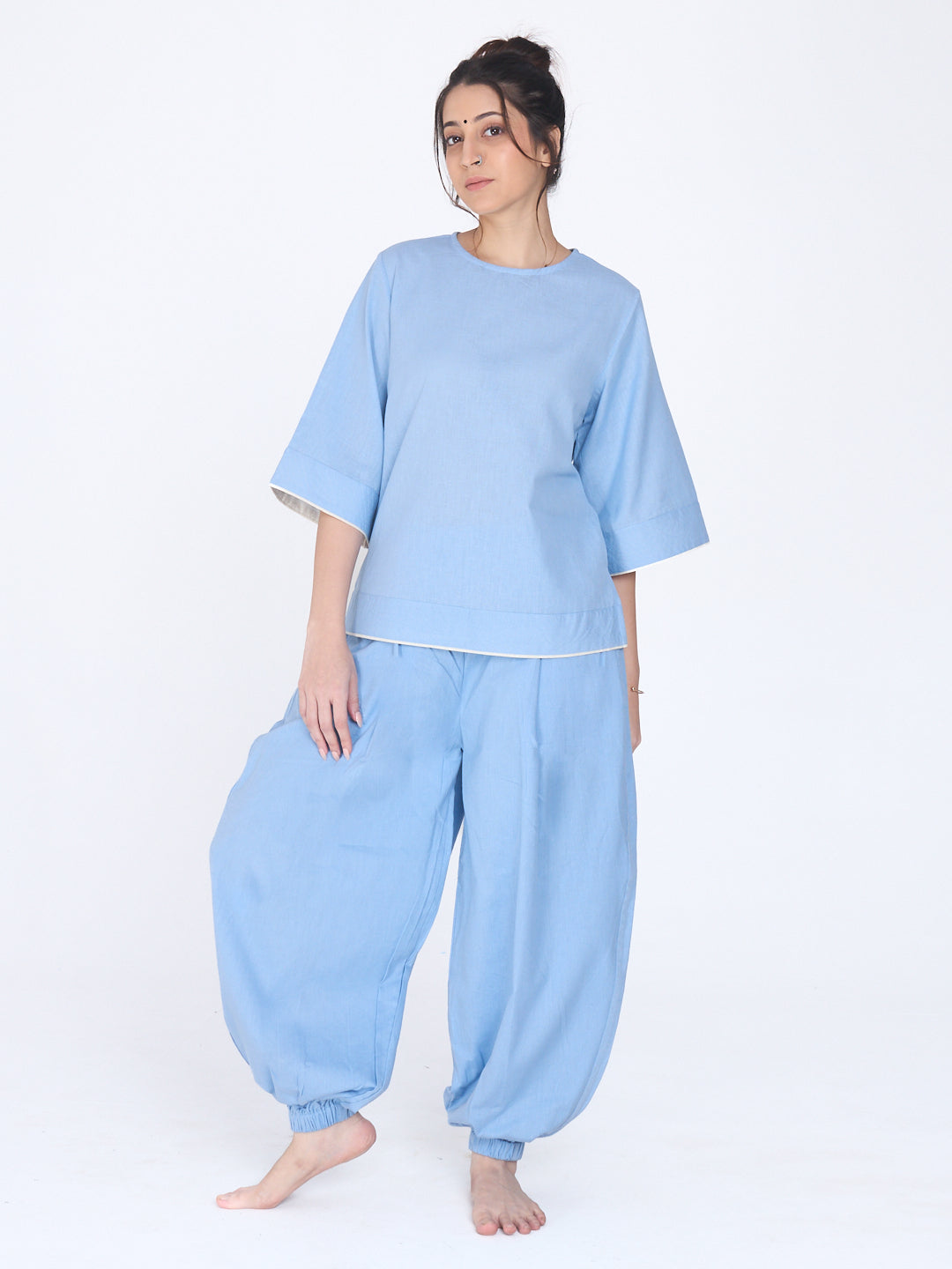 Shakti 2.0 Complete Women Cotton Yoga Set| Powder Blue