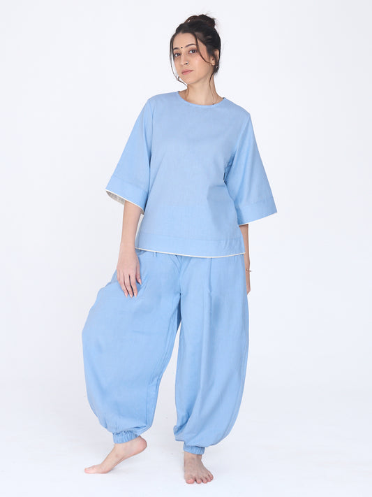 Shakti 2.0 Complete Women Cotton Yoga Set| Powder Blue