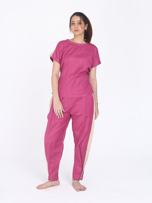 Mukti 2.0 Complete Cotton Yoga Set for Women | Magenta Pink