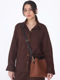 Dayflow 100% Cotton Shirt & Wide-Leg Pants Co-ord Set | Chocolate Brown