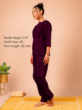 Cotton Yoga Baggy Pants for Women- Plum | Aarohi