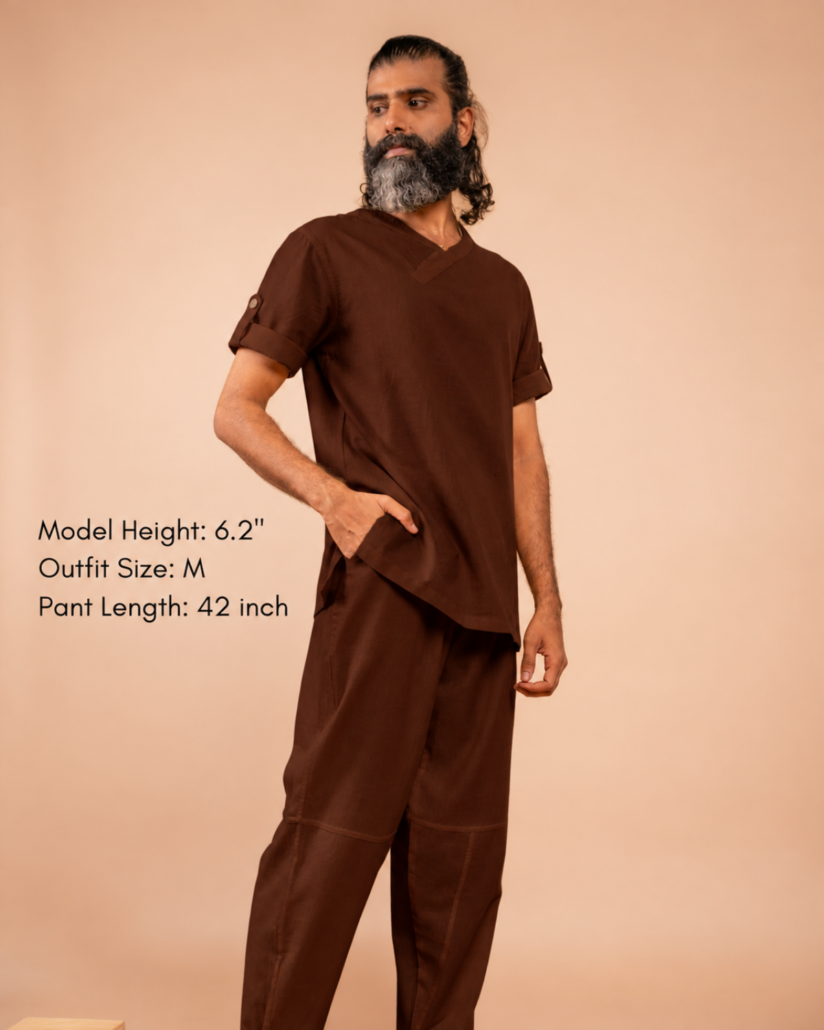 Cotton Yoga Set for Men- Brown | Veer