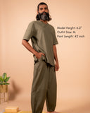 Cotton Yoga Balloon Pants for Men- Olive Green | Veer