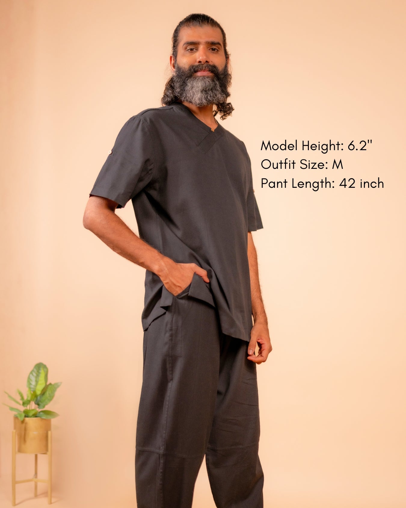 Cotton Yoga Set for Men- Black | Veer