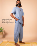 Cotton Yoga Set for Men- Powder Blue | Veer