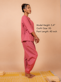 Cotton Yoga Top for Women- Dusky Pink | Aarohi