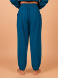 Cotton Yoga Pleated Pants for Men- Sea Blue | Tejas