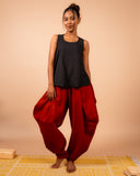 Unisex Cotton Dhoti Yoga Pants- Rust | Sutra