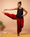 Unisex Cotton Dhoti Yoga Pants- Rust | Sutra