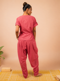 Cotton Yoga Co-ord Set for Women- Dusky Pink | Ira