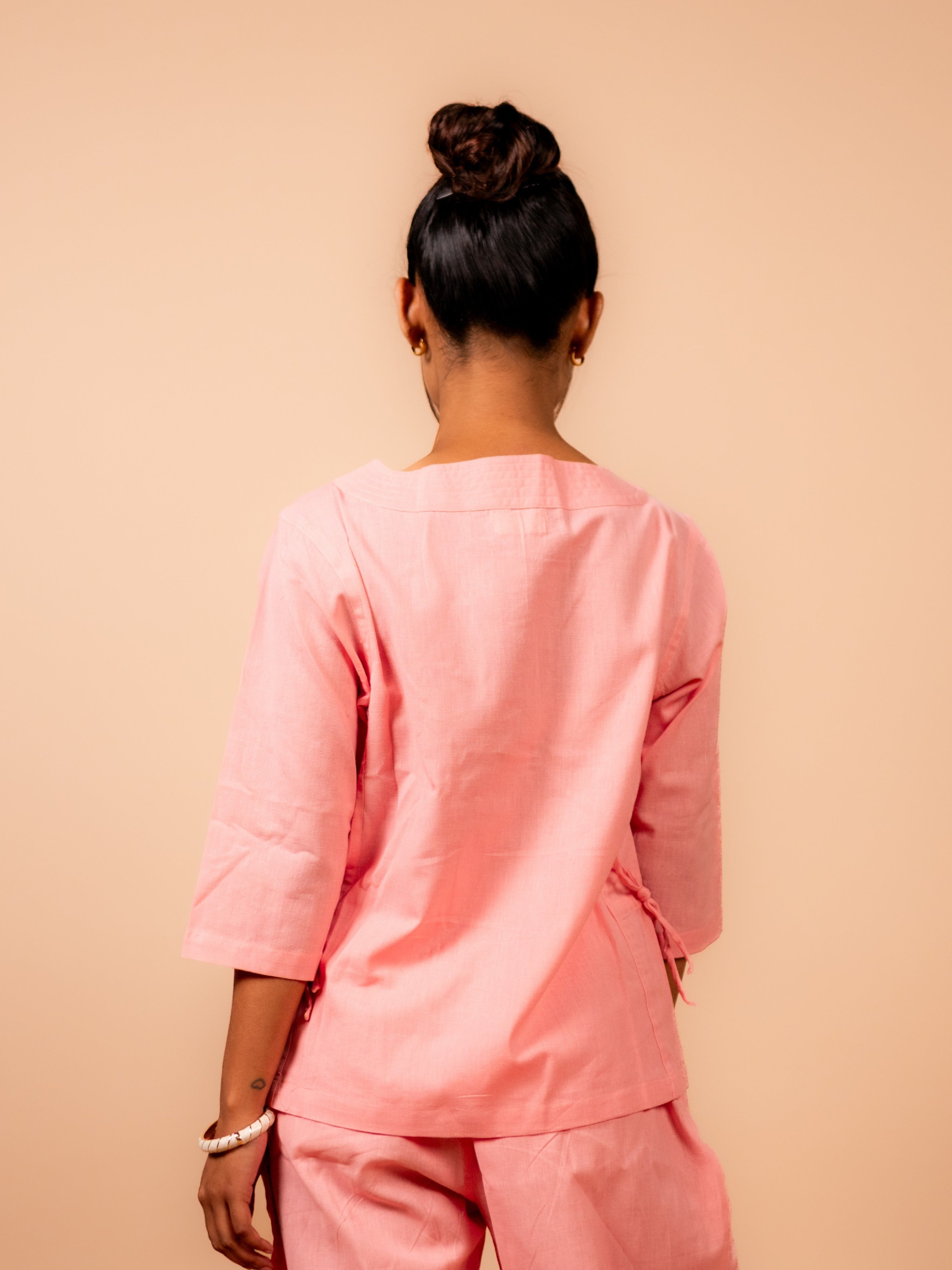 Cotton Yoga Kurta Top for Women- Peach | Aarohi