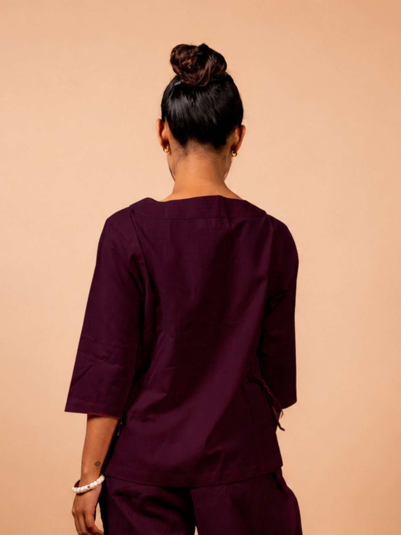 Cotton Yoga Top for Women- Plum | Aarohi