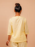 Cotton Yoga Co-ord Set for Women- Butter Yellow | Aarohi