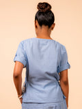 Cotton Yoga half Sleeves Top for Women- Powder Blue | Ira