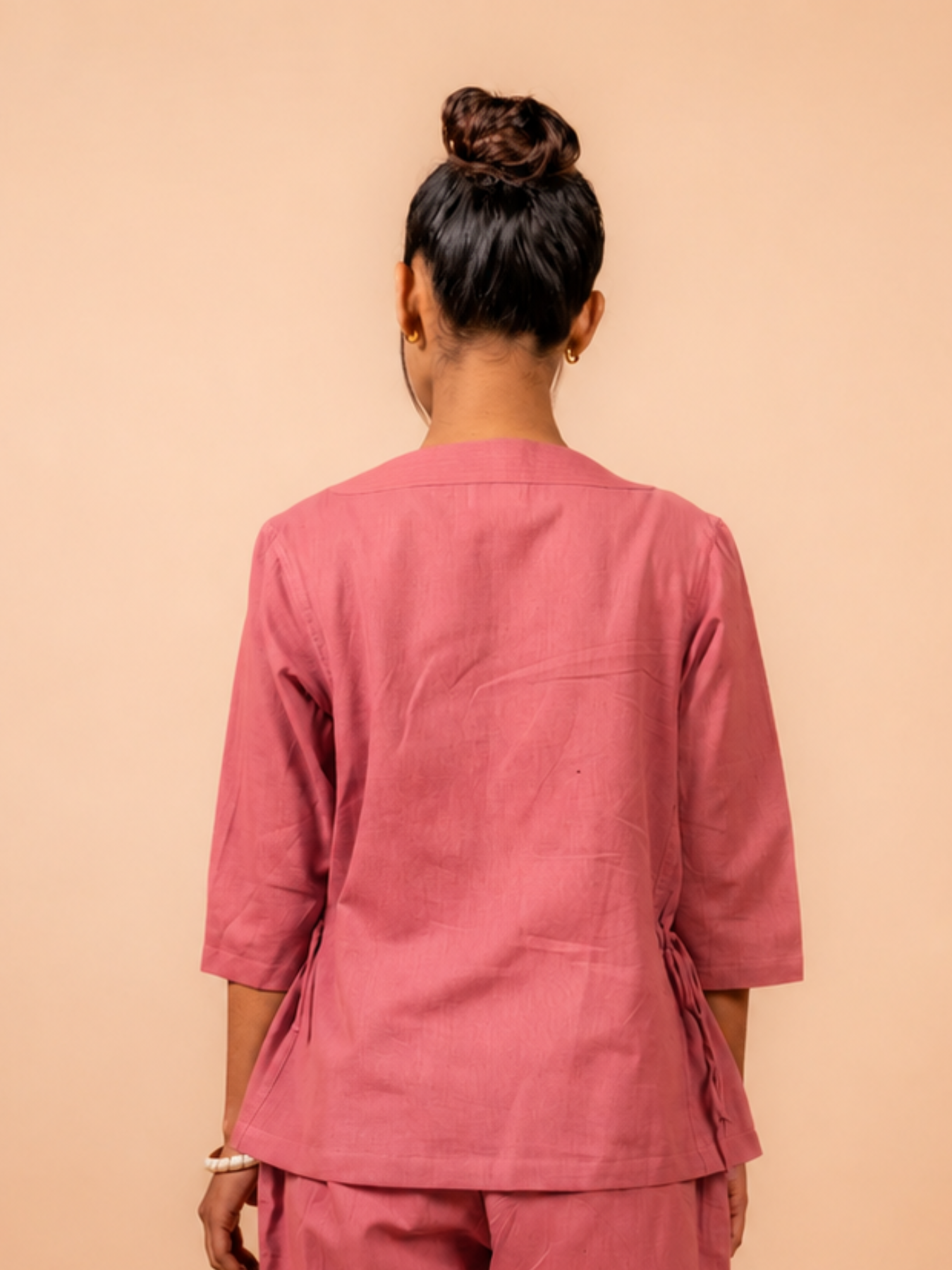 Cotton Yoga Co-ord Set for Women- Dusky Pink | Aarohi