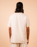 Cotton Yoga Cross Over Neckline Top for Men- Off White | Veer