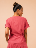 Cotton Yoga half Sleeves Top for Women- Dusky Pink | Ira