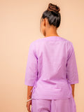 Cotton Yoga Kurta Top for Women- Lavender | Aarohi
