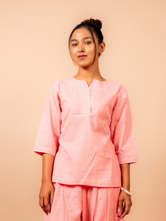 Cotton Yoga Kurta Top for Women- Peach | Aarohi