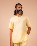 Cotton Yoga Set for Men- Butter Yellow | Veer
