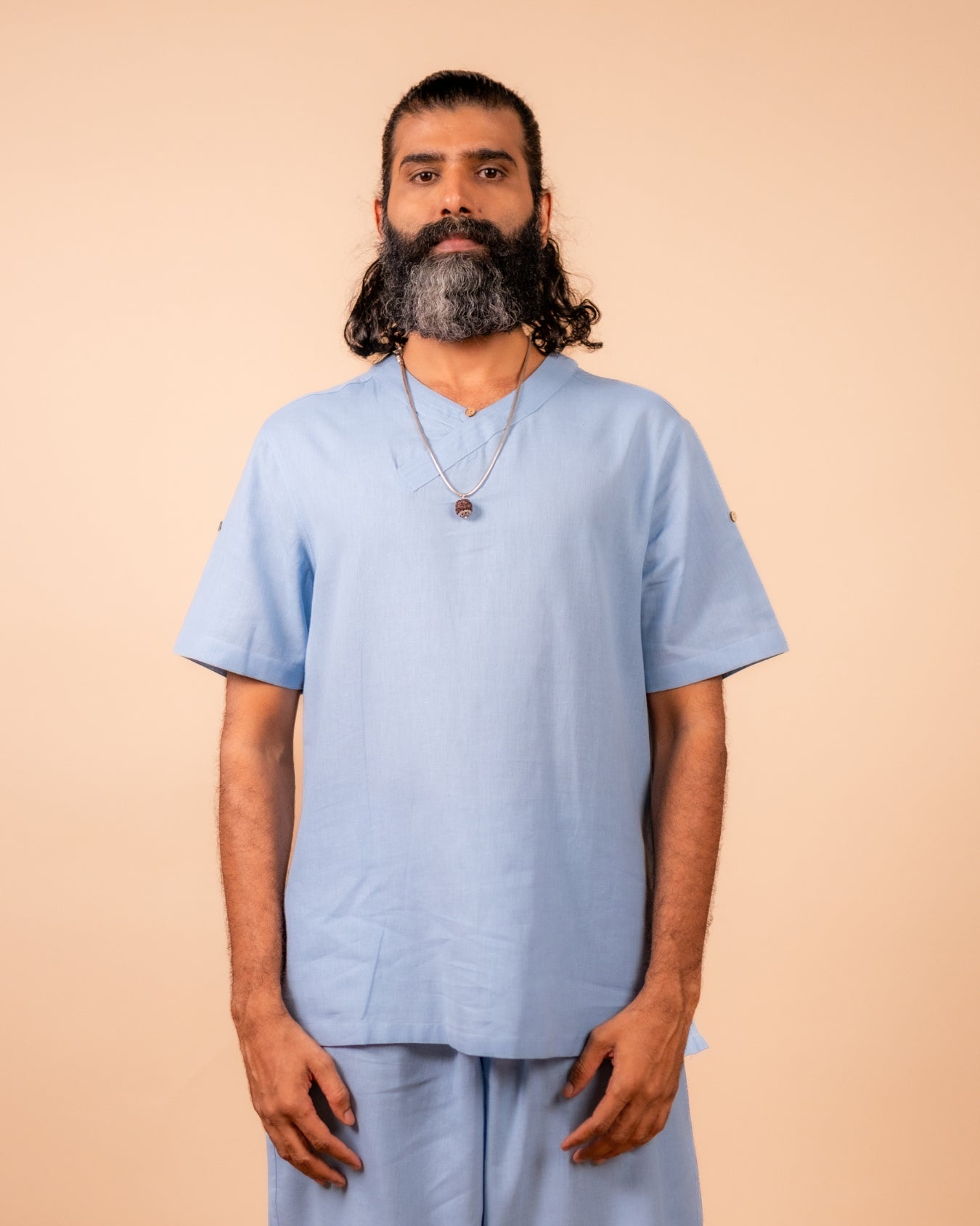 Cotton Yoga Set for Men- Powder Blue | Veer