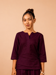 Cotton Yoga Top for Women- Plum | Aarohi