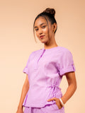 Cotton Yoga half Sleeves Top for Women- Lavender | Ira