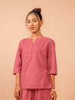 Cotton Yoga Top for Women- Dusky Pink | Aarohi